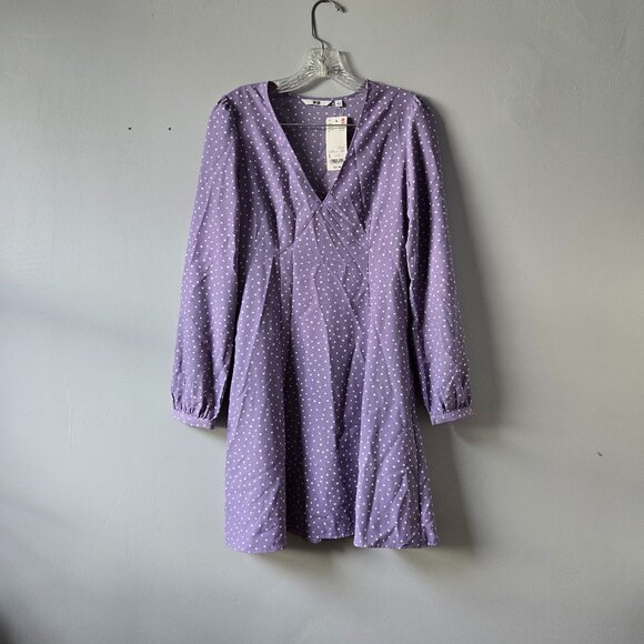 NWT Uniqlo Lavender/Purple Polka Dot Dress Small - Picture 1 of 6